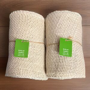 Cream White Burlap Ribbon | 5.5 in x 15 ft | 100% Jute | 2 Roll Lot